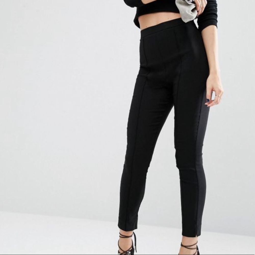 ASOS Super High Waist Skinny Black Dress Pants
